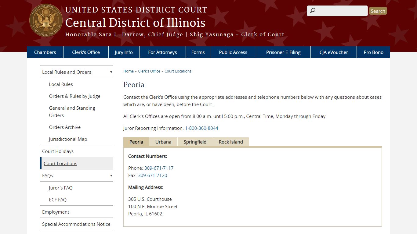 Peoria | Central District of Illinois | United States District Court